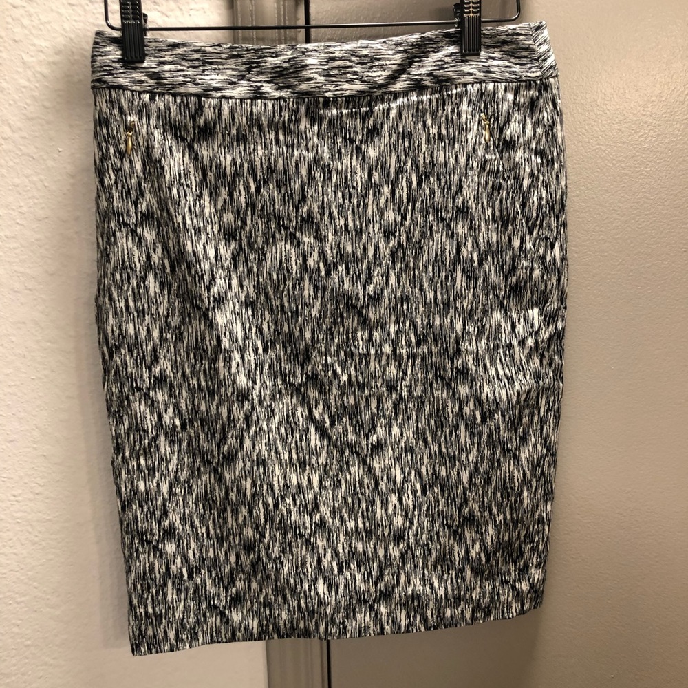 Limited Black & White Pencil Skirt with Pockets